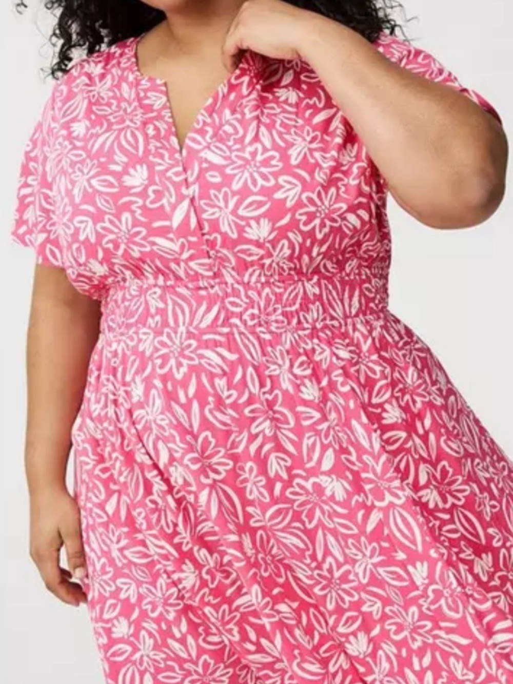 Torrid Mini Flutter Y Neck Elastic Waist Dress Floral Honeysuckle 00 M/L 10 NWT